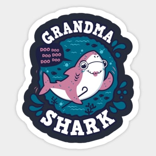 Grandma Shark (trace) Sticker